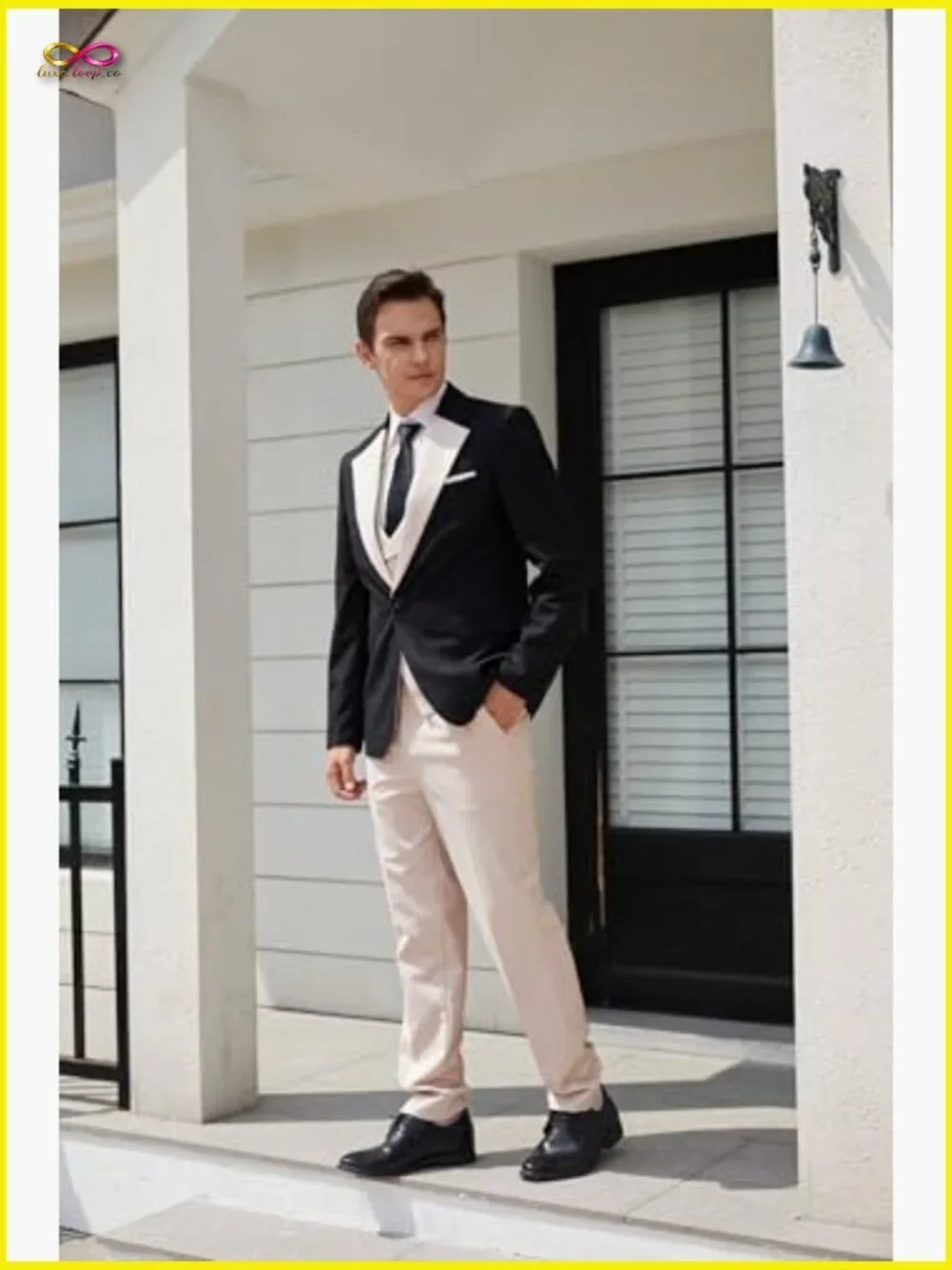 Slim Fit Three-Piece Suit Formal Business Wedding Prom Tuxedo Polyester Blend